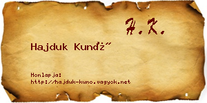 Hajduk Kunó névjegykártya